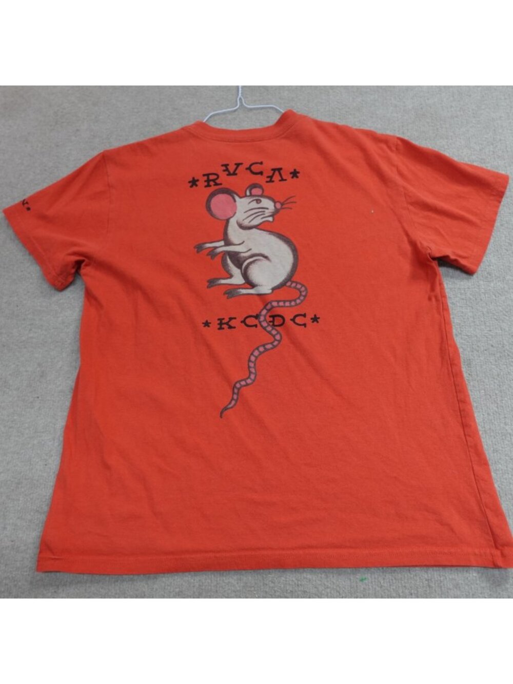 RVCA Shirt Small Red Double Sided Brooklyn KCDC Skateshop Rat Skateboarding